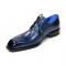 Emilio Franco "Lando" Navy Genuine Italian Calf Leather Lace-Up Dress Shoes.